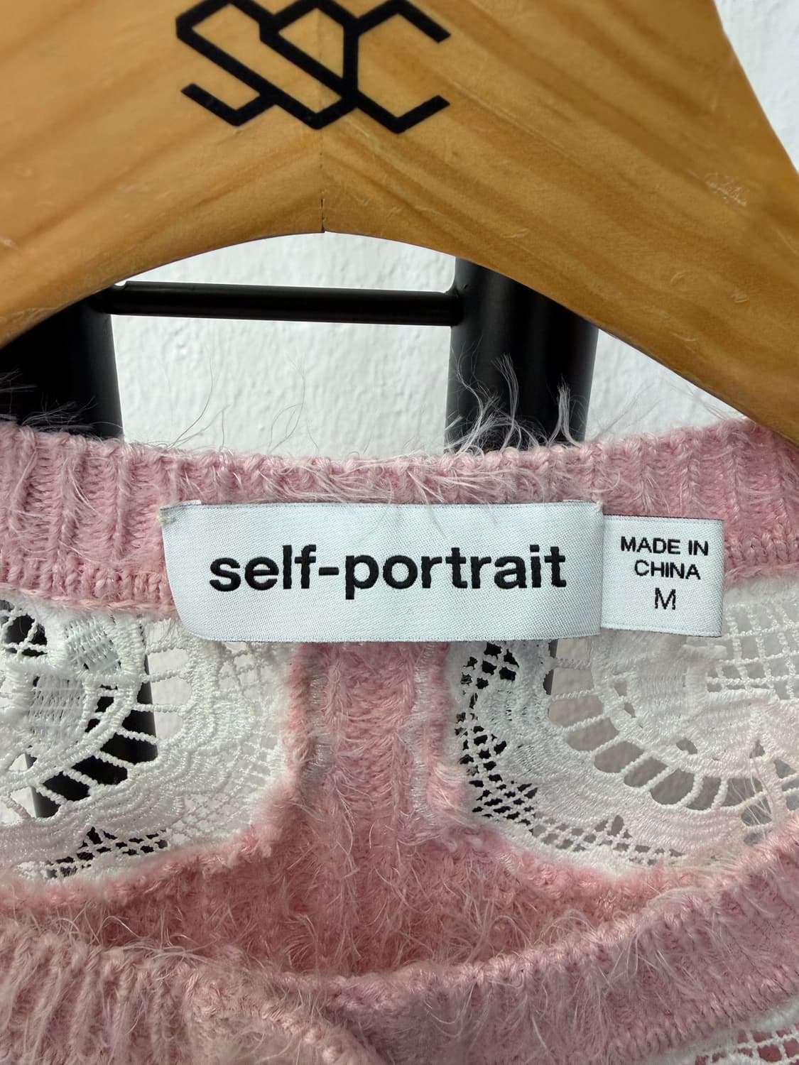 정품) 셀프포트레이트 핑크 레이스 가디건 M 상품이미지6