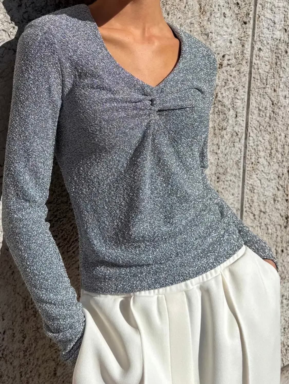 드래곤블루스 글리터링 슬림 저지 탑 - 실버 상품이미지2