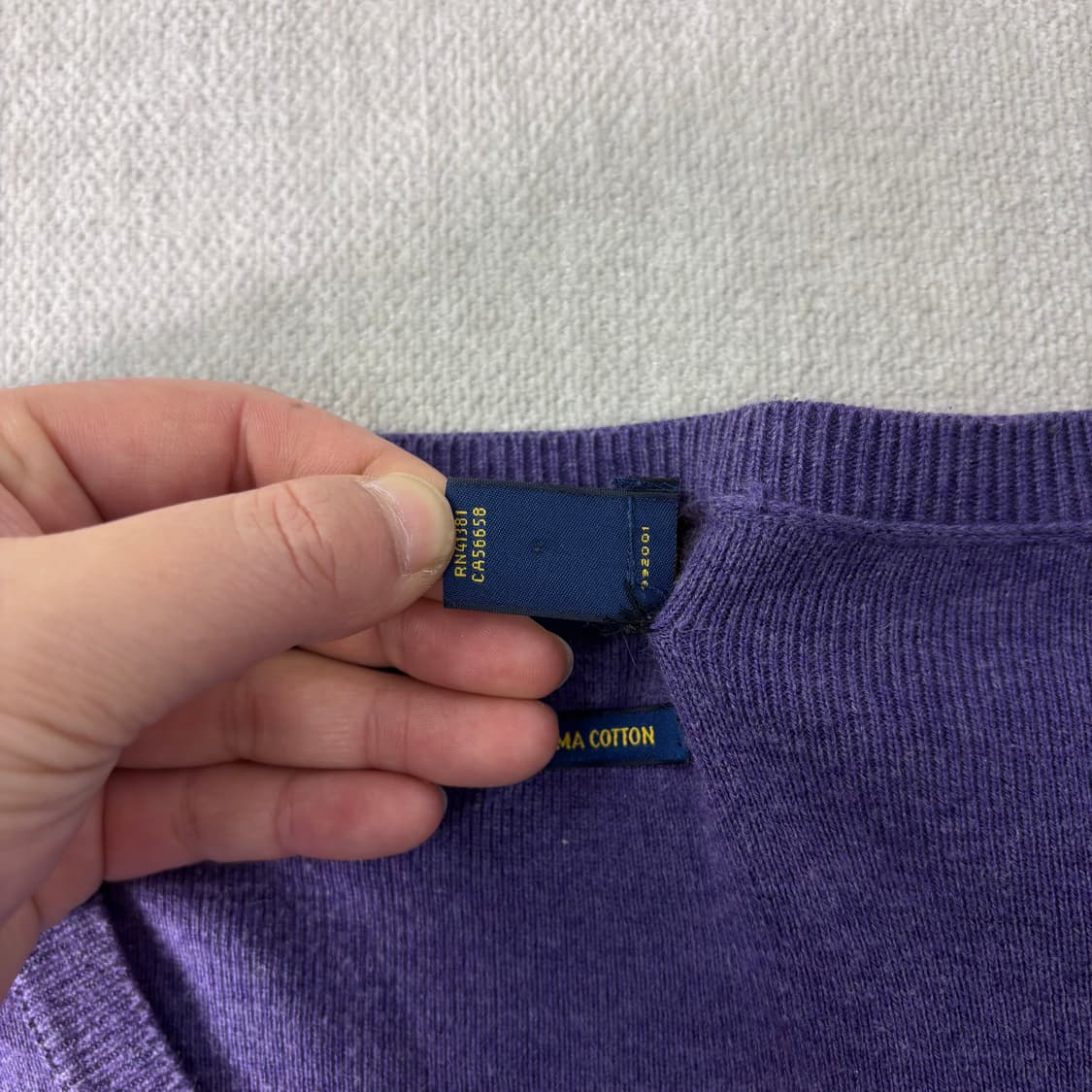 100 폴로 랄프로렌 피마코튼 퍼블 브이넥 니트  상품이미지4