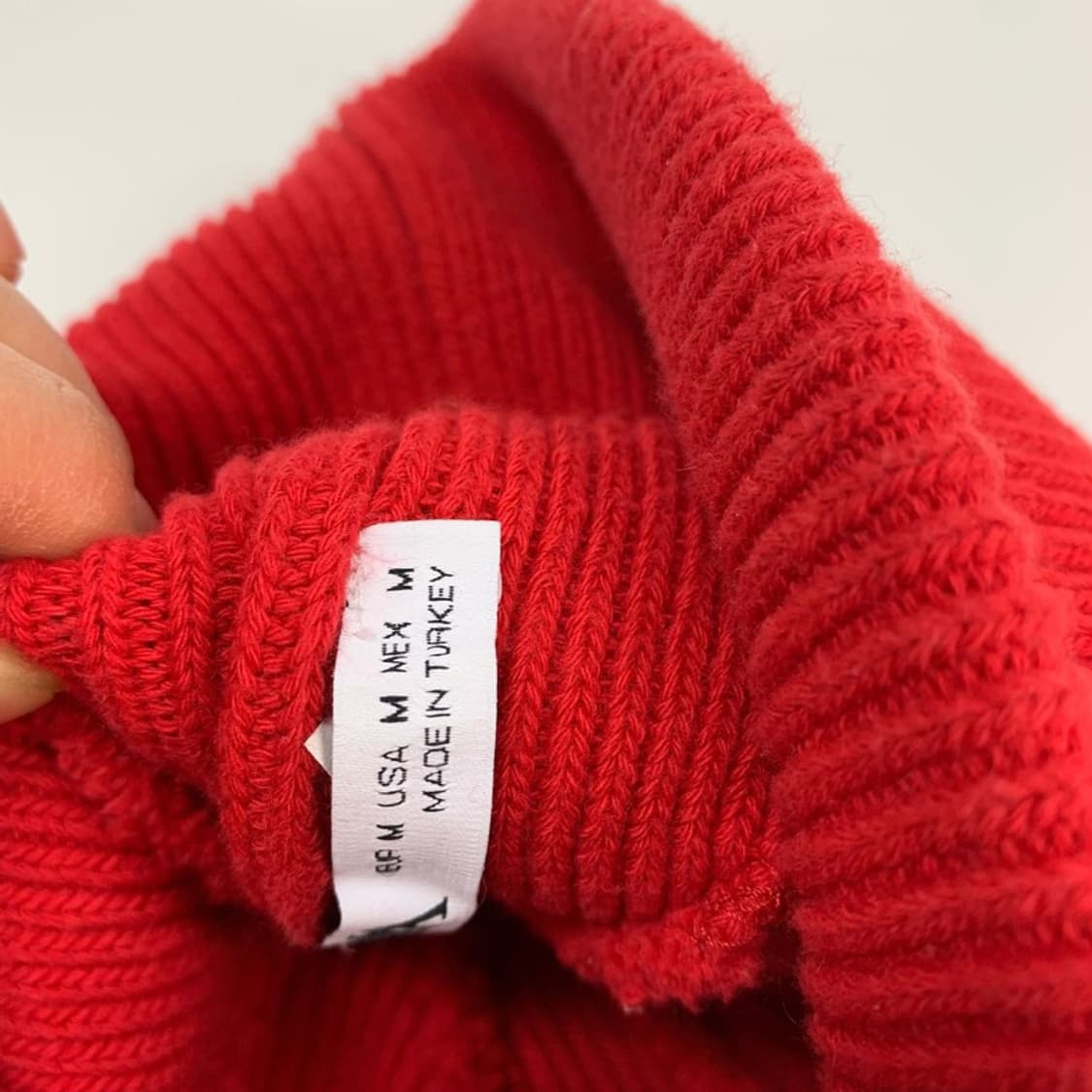 ZARA 레드 골지 니트 비니 M 상품이미지4