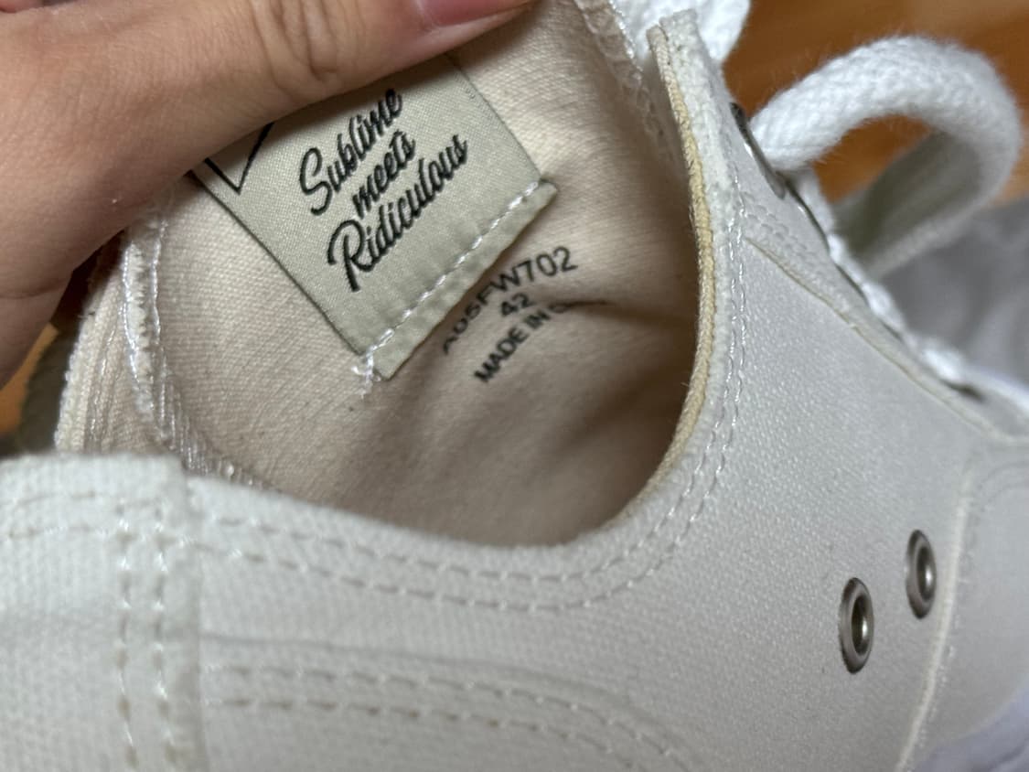 메종 미하라 야스히로 피터슨 OG 솔 PL 레더 로우탑 스니커즈 화이트 상품이미지7