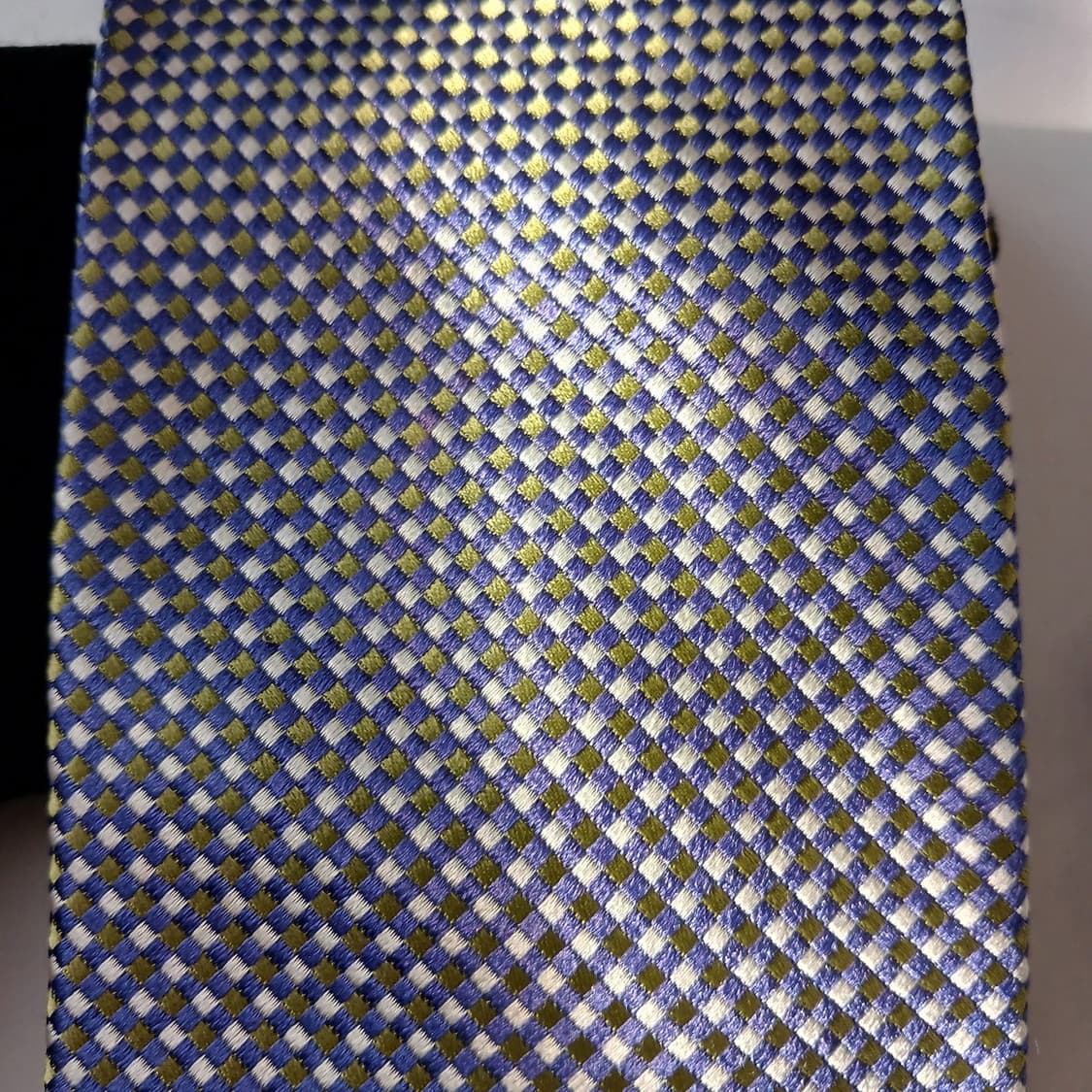 알테아 실크 블루&골드 체크 넥타이 9.1cm A등급 A18876
 상품이미지6