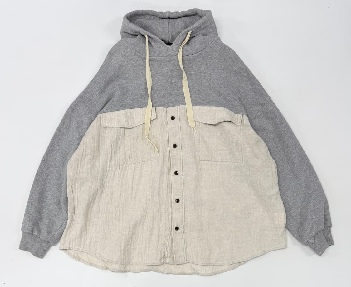 Gomme shirt mixed hoodie 상품이미지2