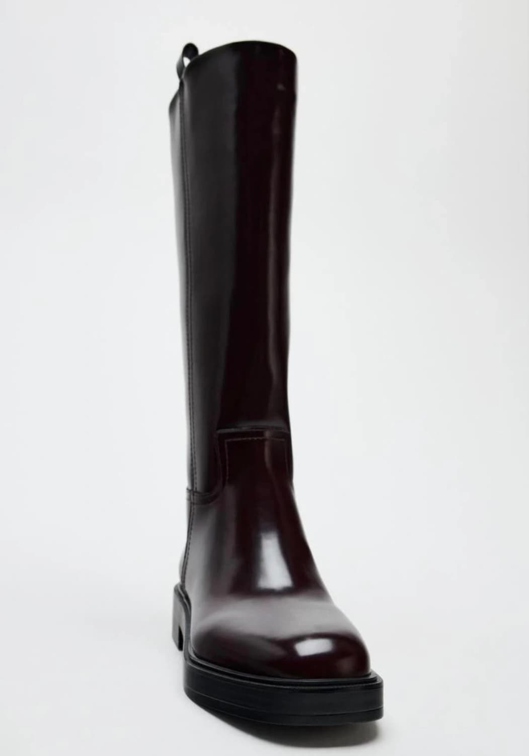 [ 자라(ZARA)]  딥 버건디 기모 롱부츠 (EU 37) 상품이미지2