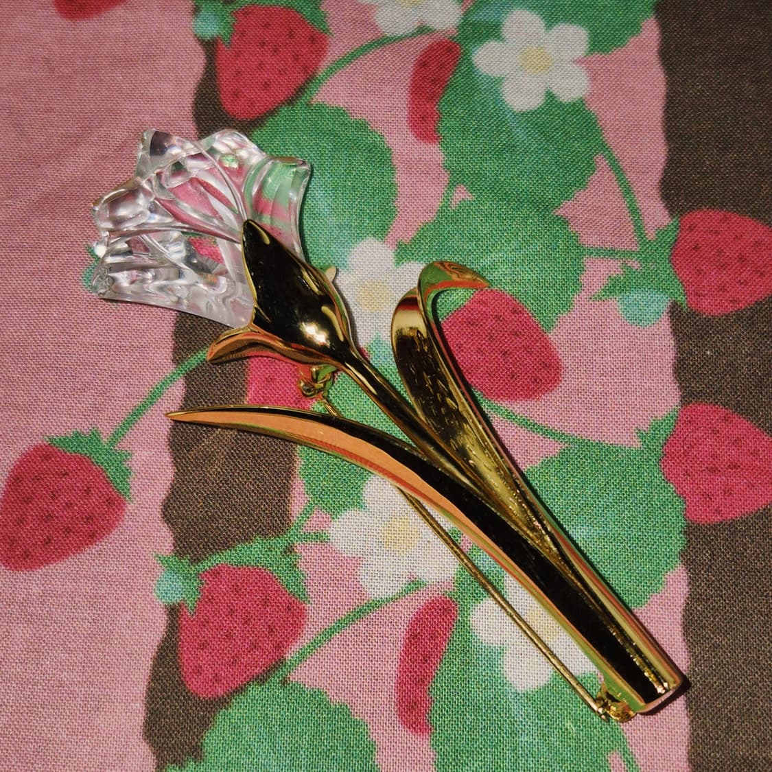 90s 스와로브스키 크리스탈 백합 송이 빅 브로치 상품이미지8