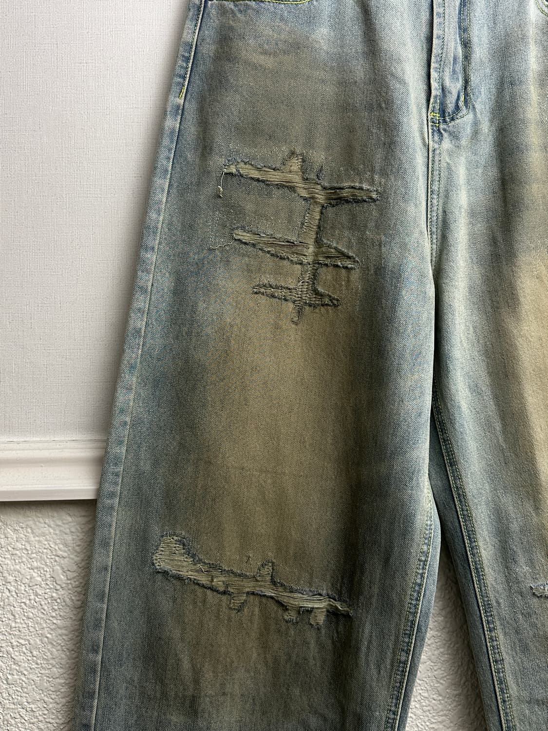 Decency Concept 빈티지 워싱 스크래치 와이드 진 상품이미지9