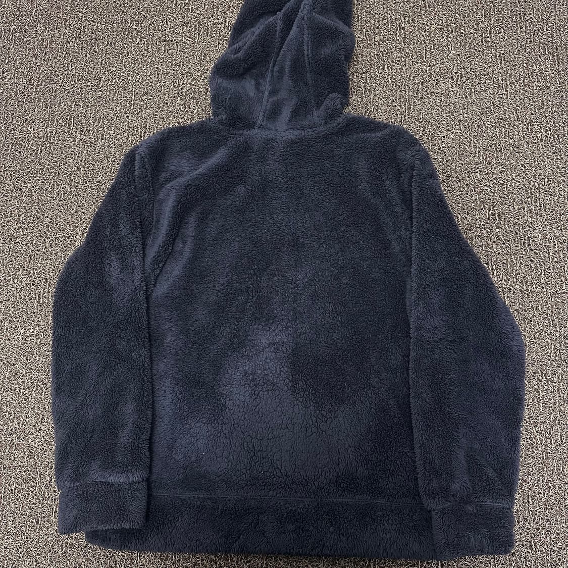 GUESS 게스 뽀글이 털 후리스 후드 자켓 네이비 L 상품이미지5