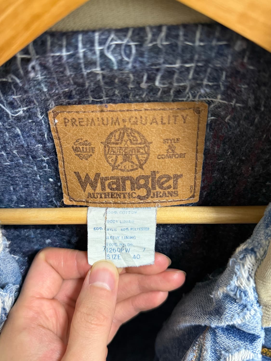 80s 빈티지 랭글러 블랭킷 라이너 데님자켓 상품이미지2