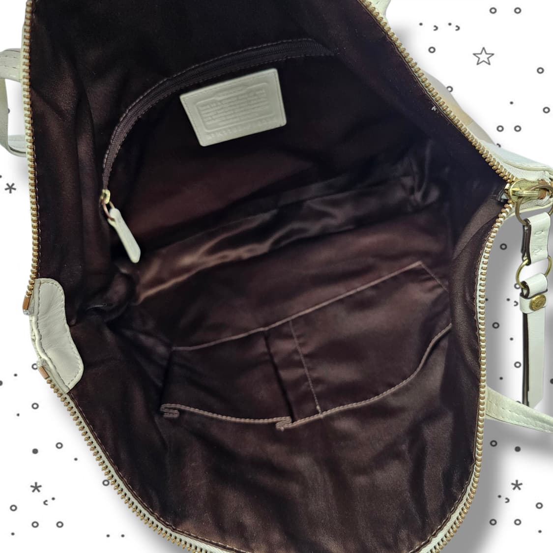 COACH 코치 로라 시그니처 토트백 화이트 골드 상품이미지7