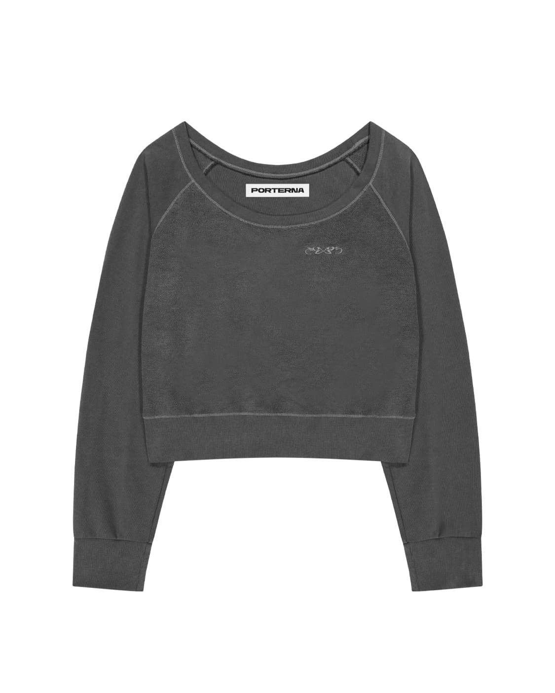 포르테나 오프숄더 맨투맨 (차콜) 상품이미지3