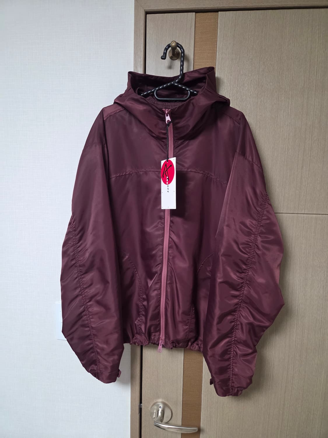 애드오프 윈드브레이커 버건디 L 상품이미지3