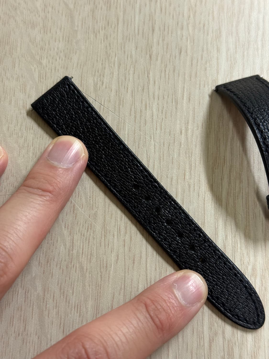 [크레마레인] 시계 스트랩 염소가죽(크리스페 블랙) 18mm 상품이미지3