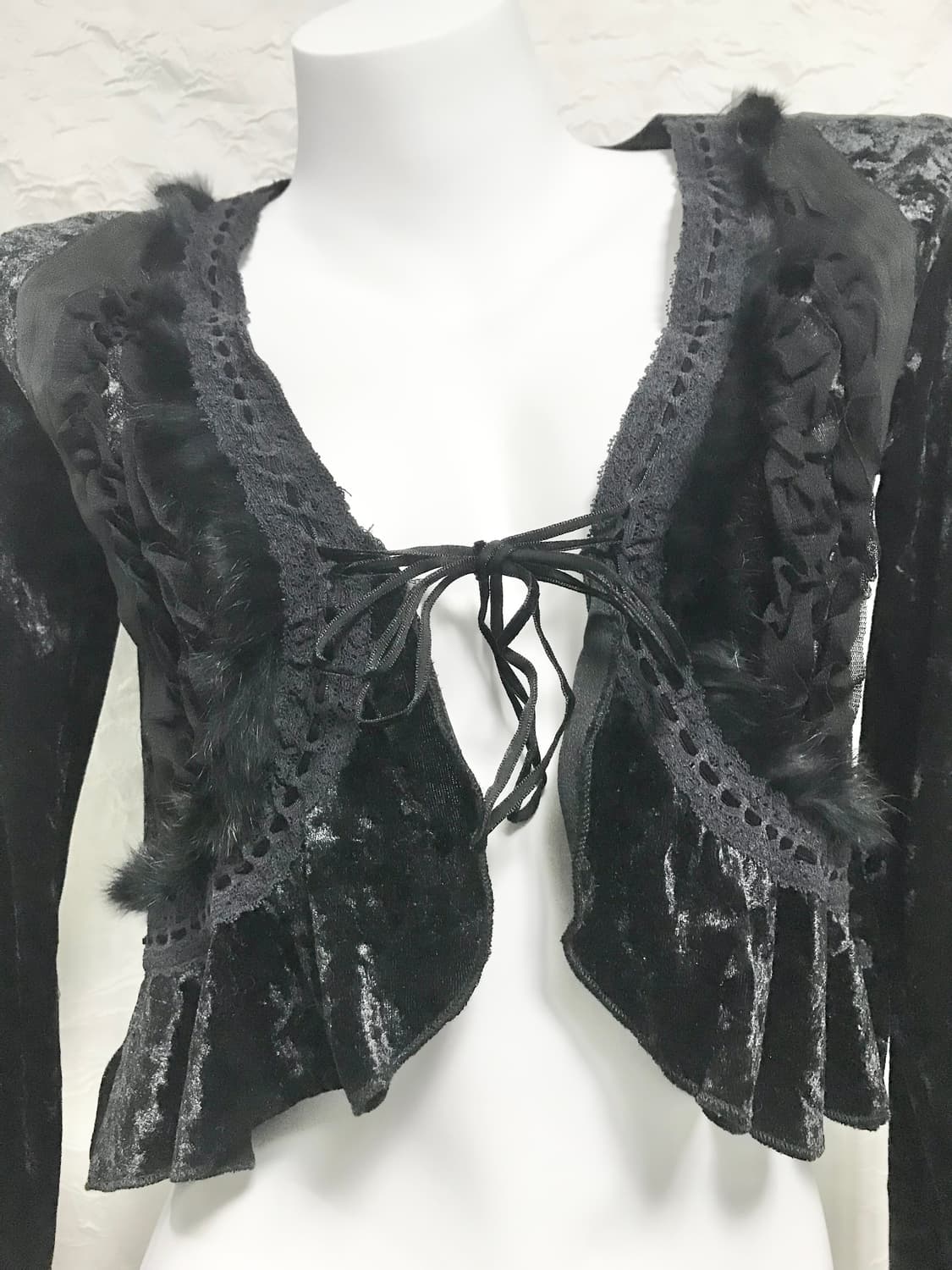 빈티지 페어리 벨벳 퍼 가디건 상품이미지3