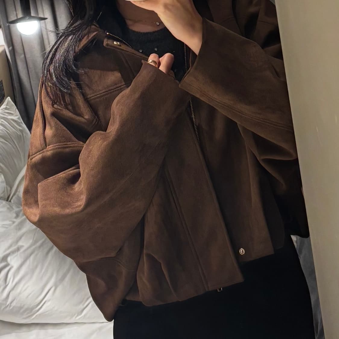 자라 차무희st 브라운 스웨이드 자켓 상품이미지2