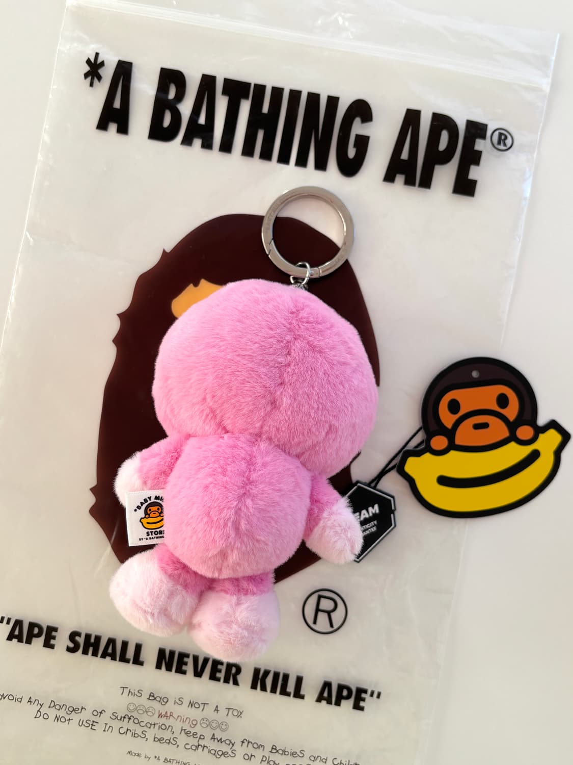 베이프 에이프 핑크 베이비 마일로 키링 원숭이  상품이미지3
