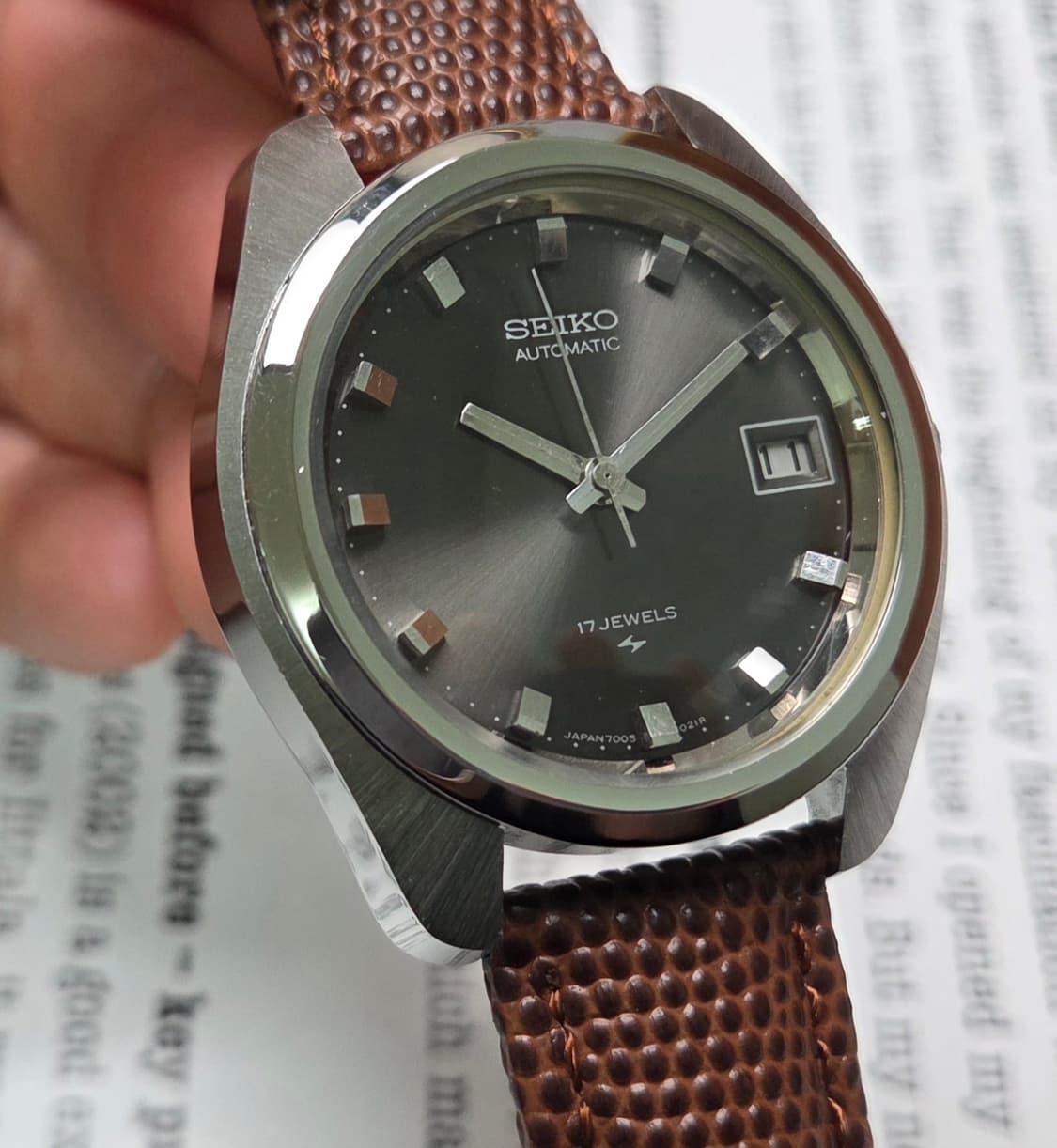 레어] 빈티지 세이코 점보 오리지널 회판 와이드보이 7005 오토매틱 상품이미지10