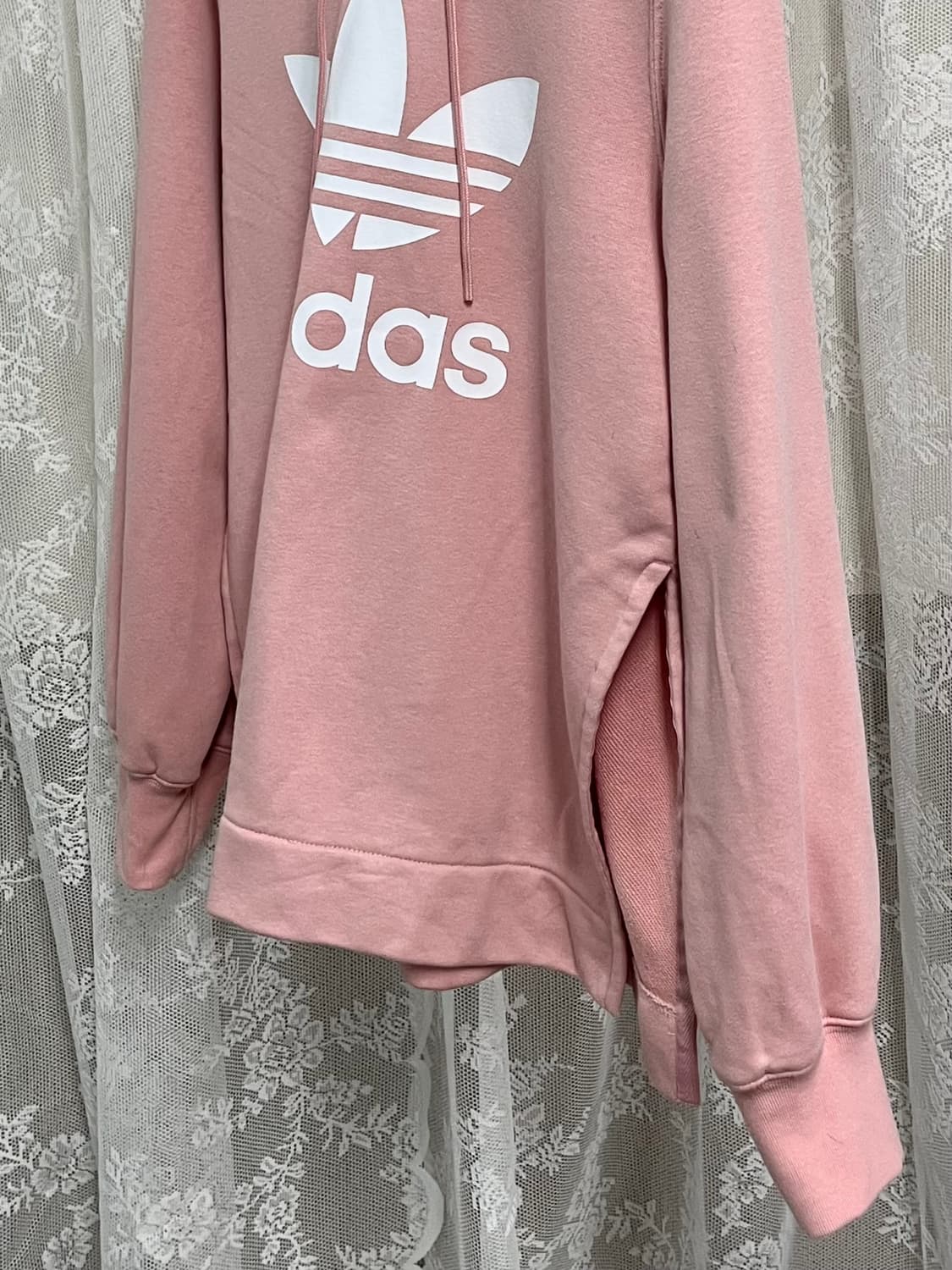 S) 아디다스 여성 후드 티셔츠 핑크 상품이미지3