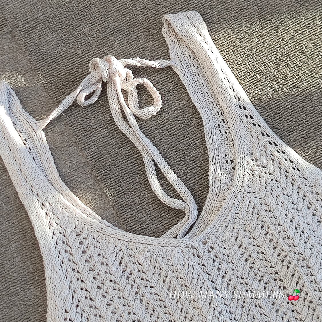 아이보리 여름 니트 슬리브리스 탑  상품이미지1