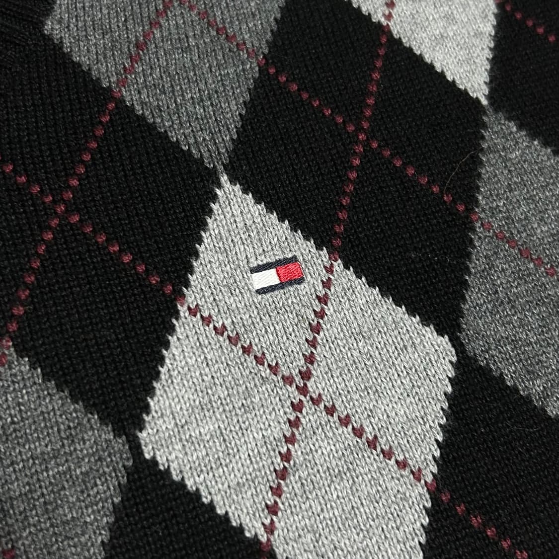 [XL] Tommy 타미힐피거 아가일패턴 브이넥 니트 조끼 상품이미지4