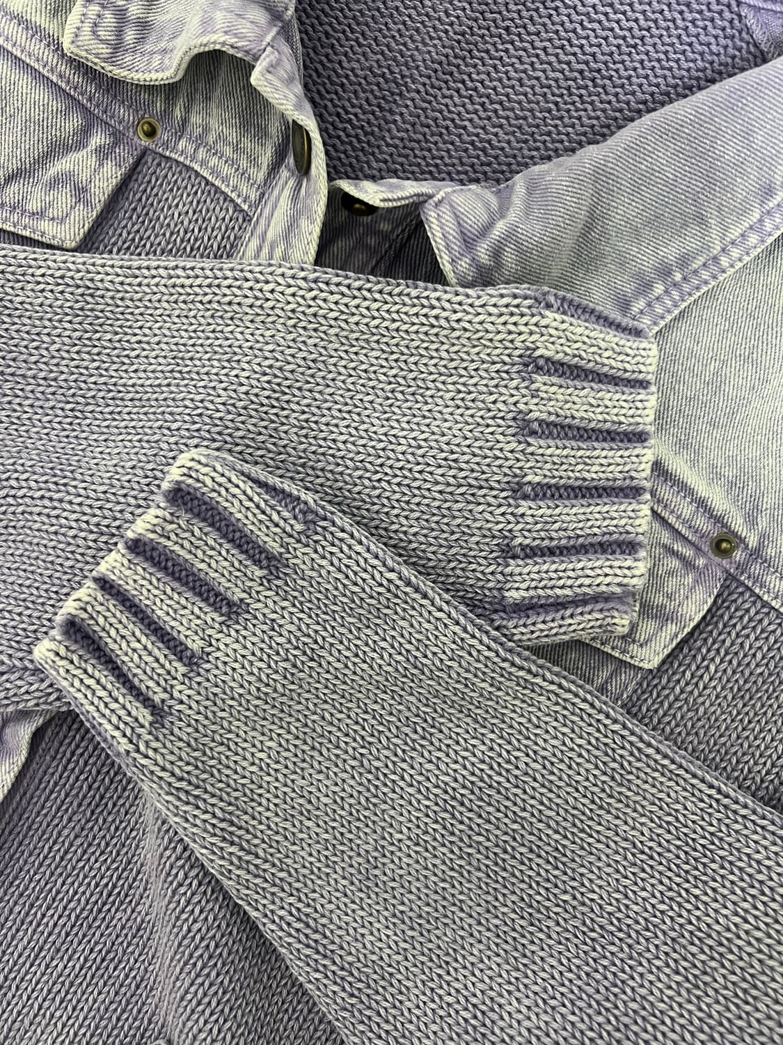 PBJ blues 데님 스웨터 자켓 퍼플 상품이미지3