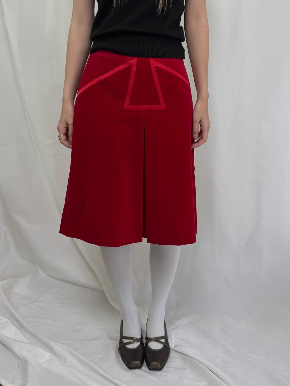 앤디앤뎁 레드 벨벳 스커트 상품이미지2