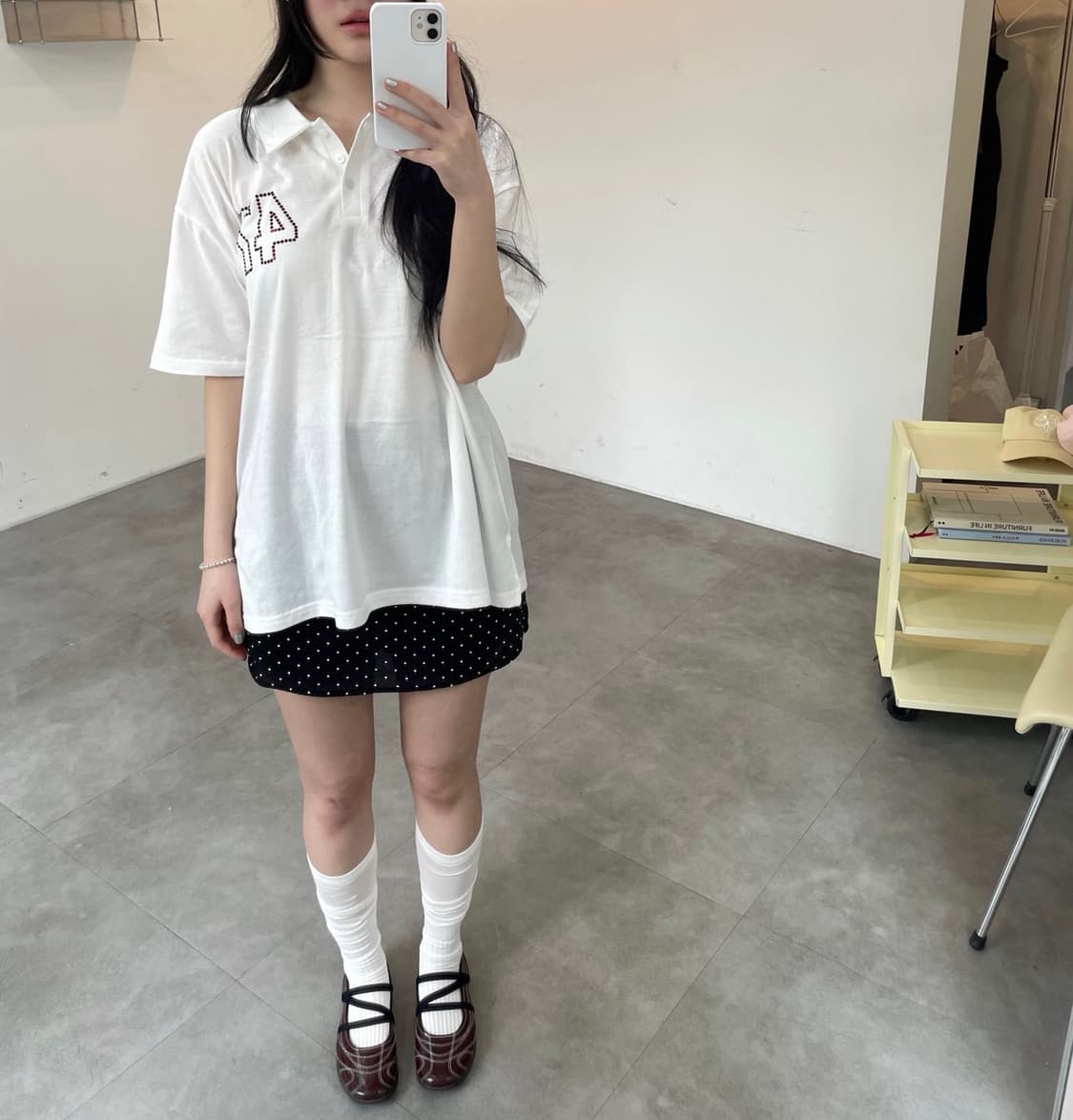 도트 스커트 s (속바지 o , 새상품) 상품이미지3