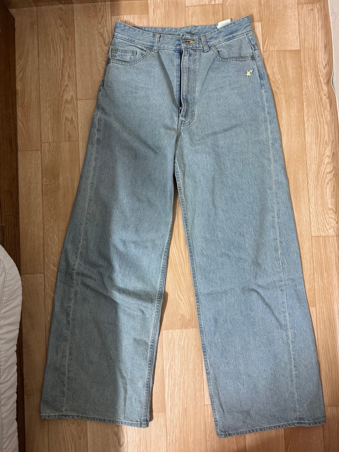 베이프 블루 Bape Sta 자수 베기 청바지 데님팬츠 상품이미지2