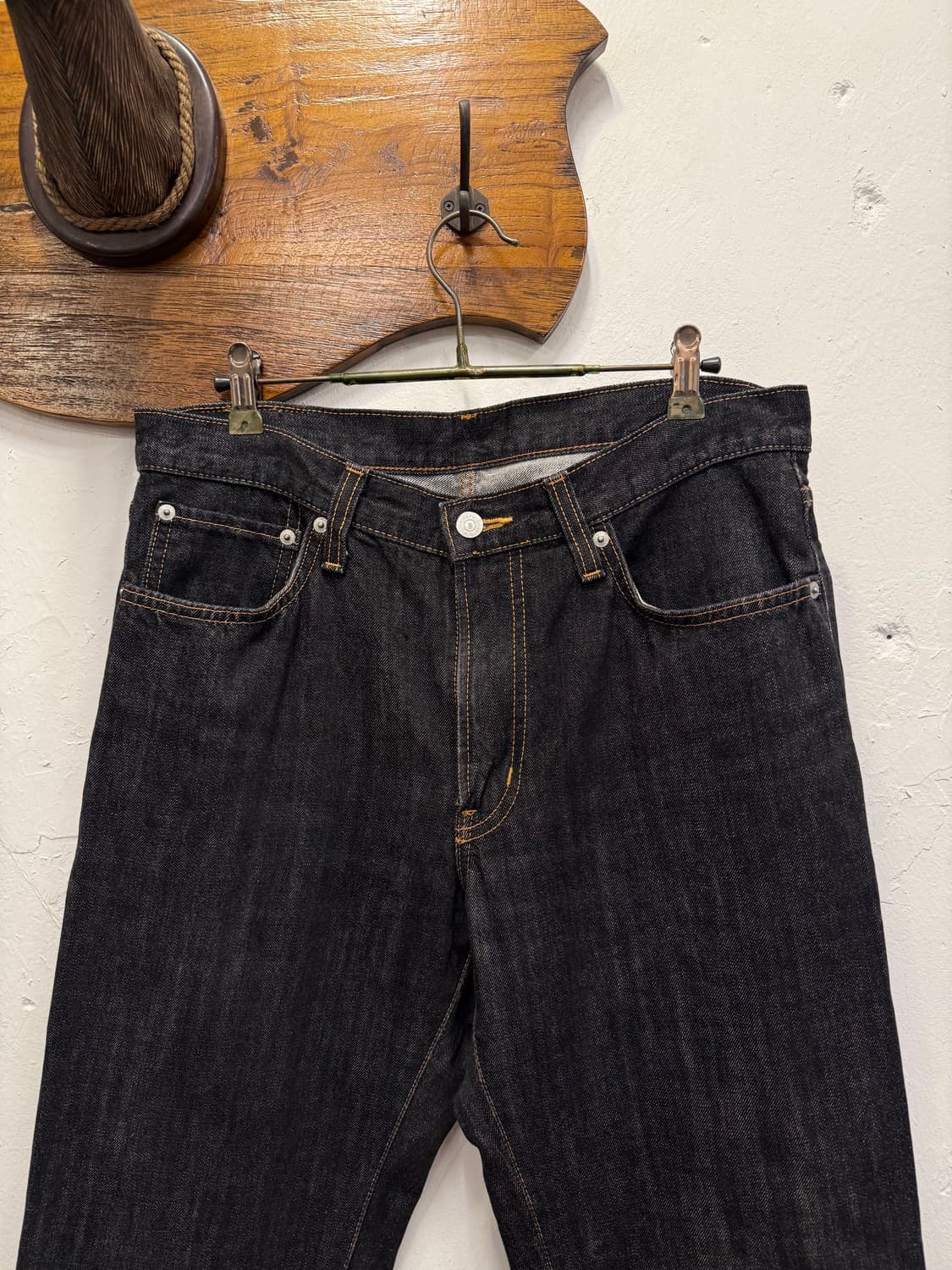 (33inch) EDWIN 에드윈 Black Denim Jeans 흑청 상품이미지6