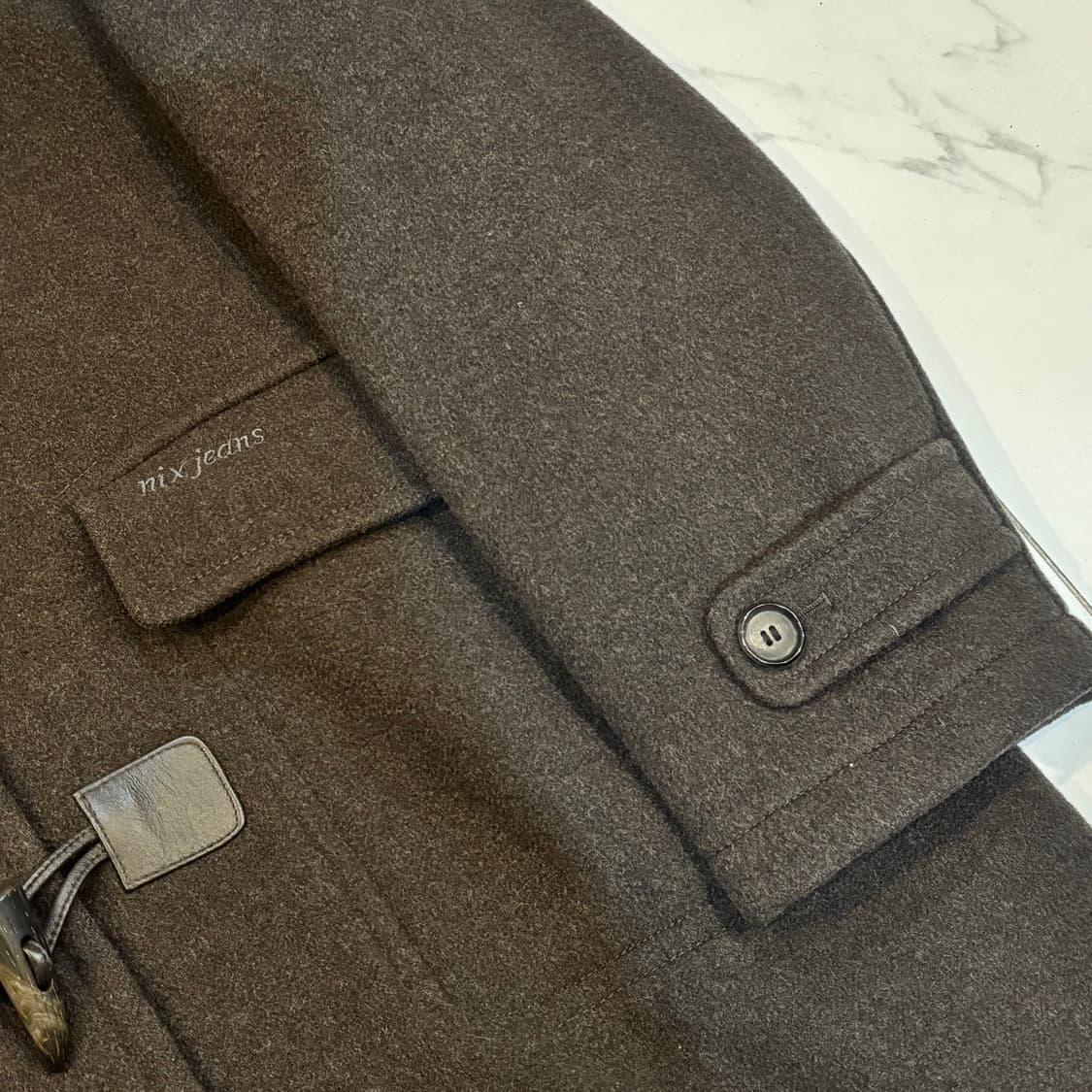 빈티지 브라운 떡볶이코트 후드코트 울혼방코트 모리 니혼진 너드  상품이미지4