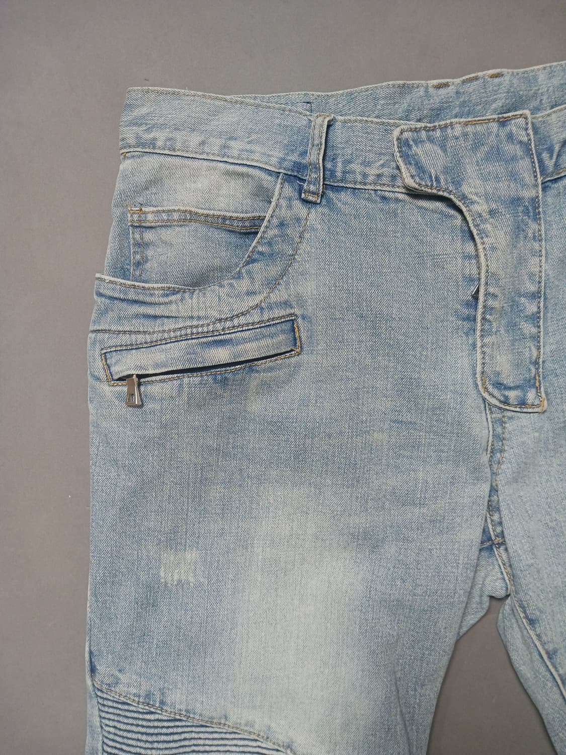 [36] 발망 연청 스크래치 바이커진 청바지 상품이미지2