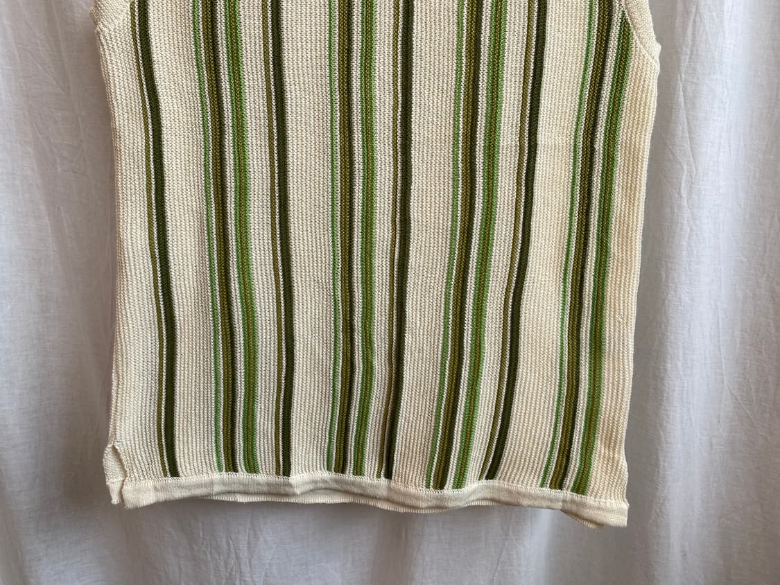 그린 스트라이프 민소매니트탑(M) 상품이미지5