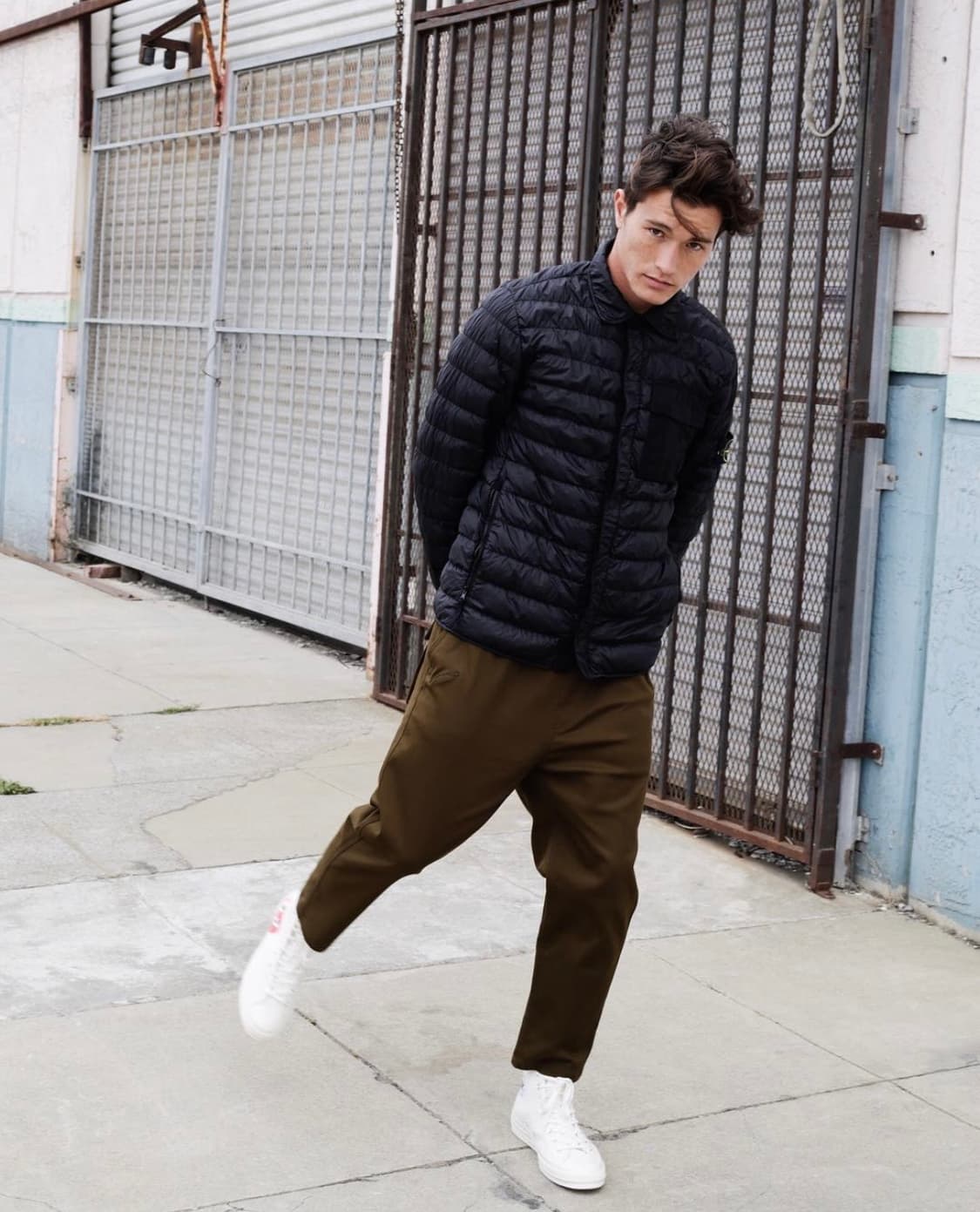 [L] 스톤아일랜드 가먼트 다이드 마이크로얀 다운 셔츠 블랙 상품이미지2