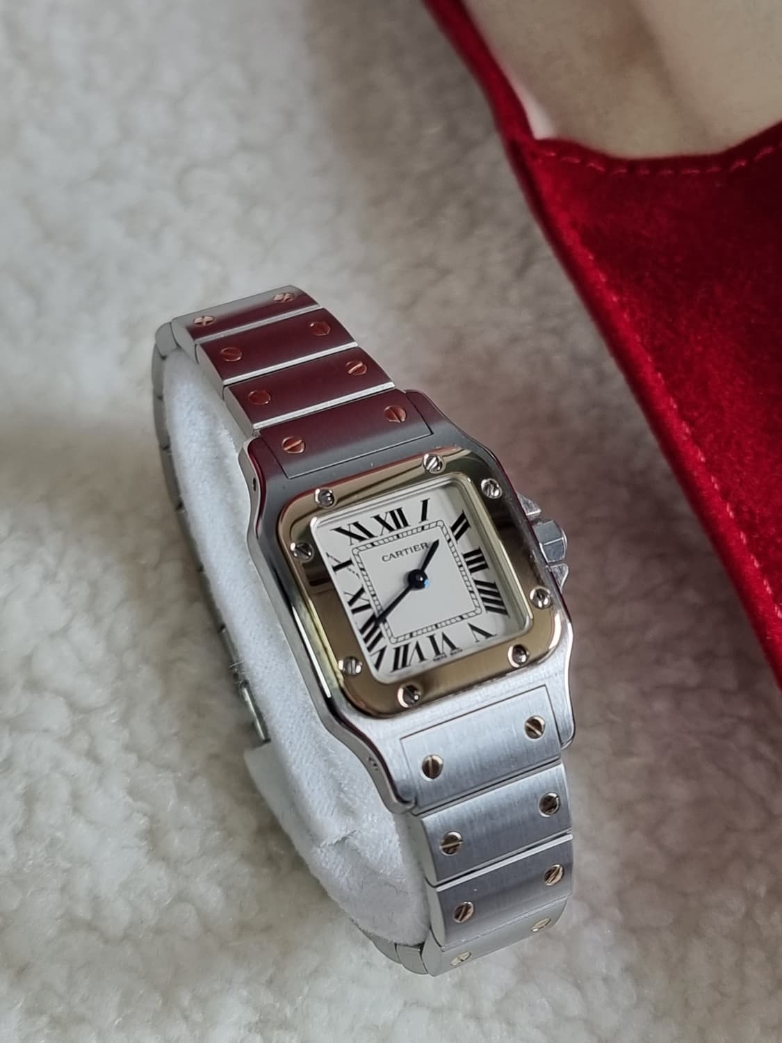 [까르띠에 정품 보증서] 산토스 갈베 18K 콤비 쿼츠 스몰 여성시계 상품이미지2