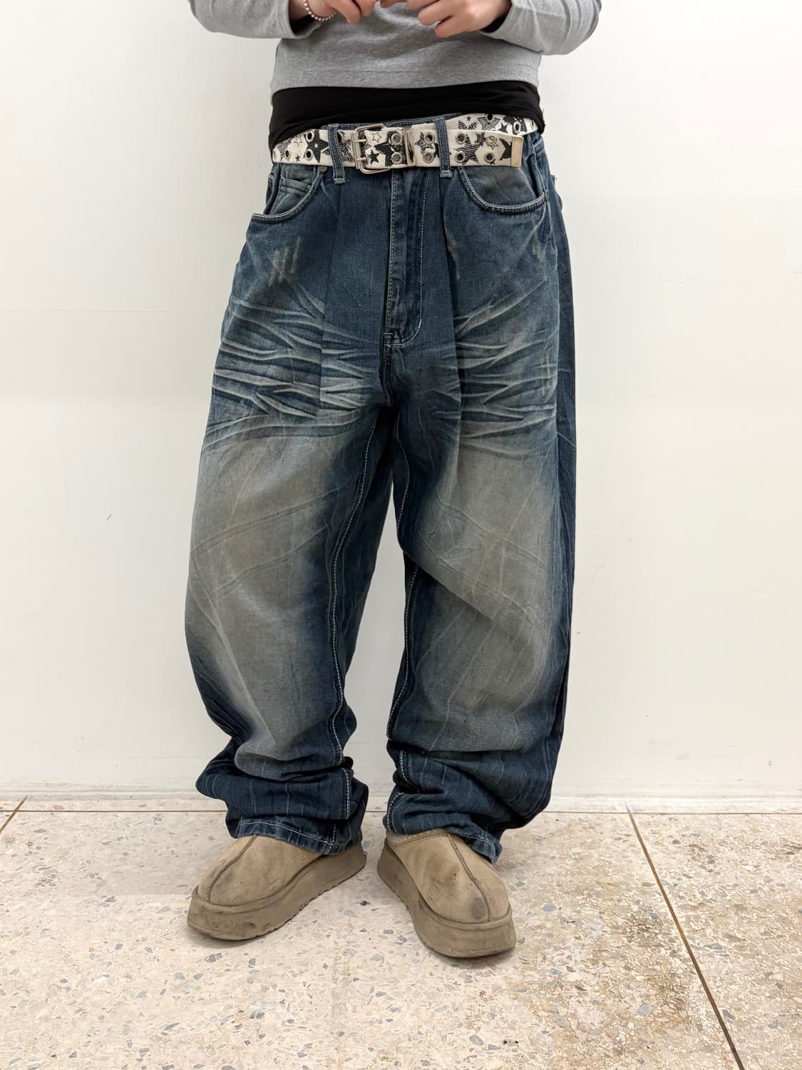 90s'빈티지 자수 힙합팬츠 상품이미지1
