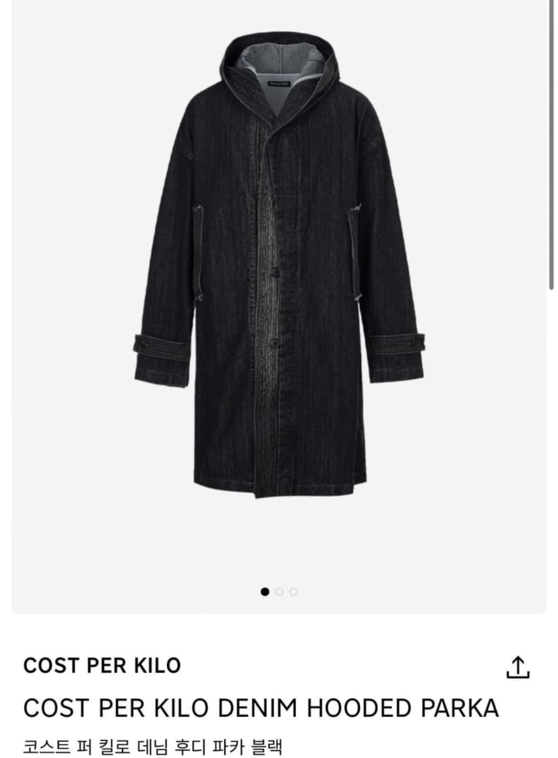 Cost per kilo denim hooded parka 상품이미지1