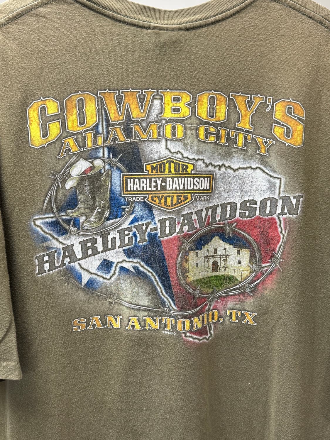 Harley Davidson 할리데이비슨 레터링 프린팅 반팔 카키 3XL 상품이미지4