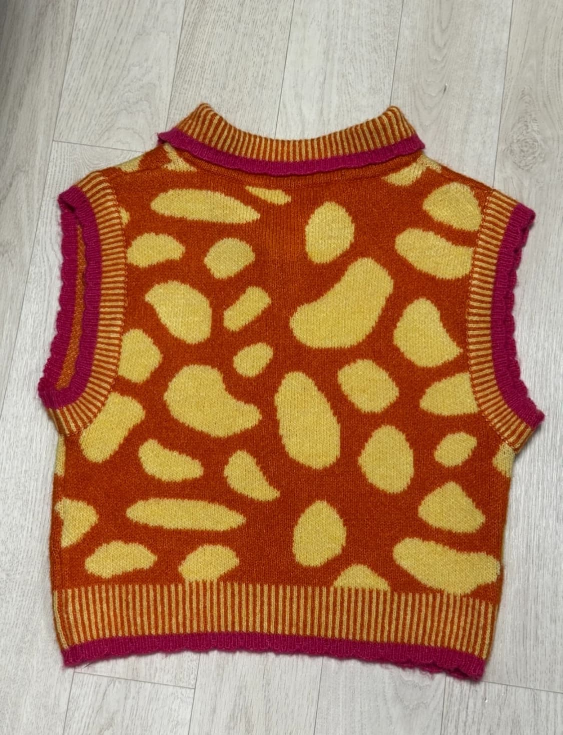 자라 자카드 호피 니트 베스트 상품이미지5