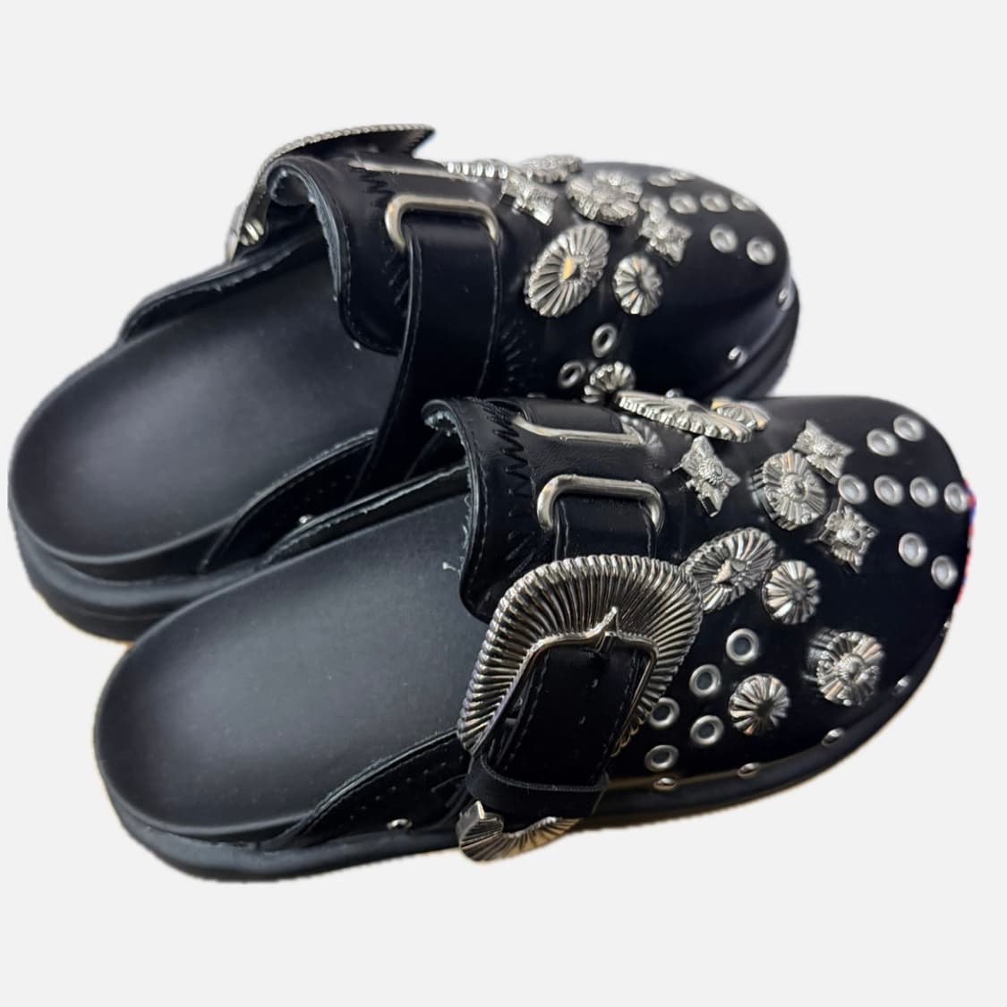 블랙 메탈 클로그 슈즈 유니크 펑크 상품이미지4