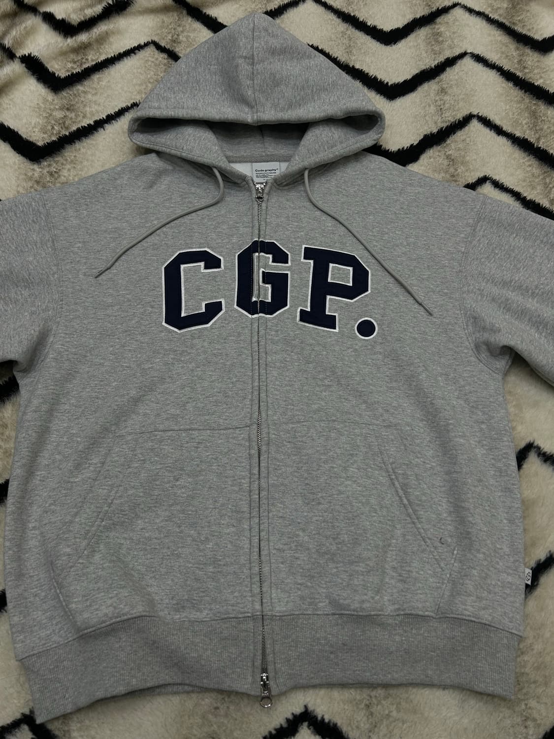 [M]코드그라피 2Way 오버핏 후드집업/그레이/기모 상품이미지4