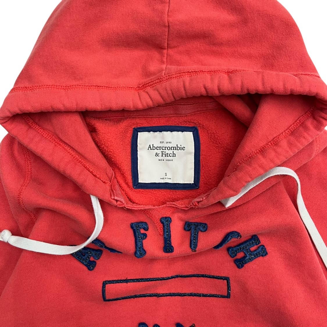 아베크롬비 네이비 센터로고 코랄 후드 S 상품이미지5