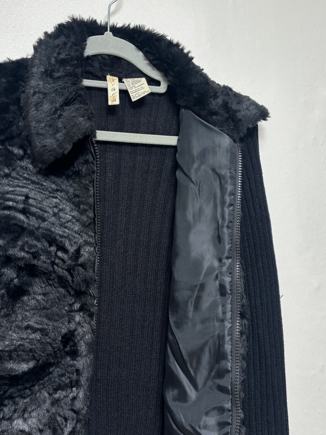 재팬 빈티지 니트 퍼 자켓 상품이미지3