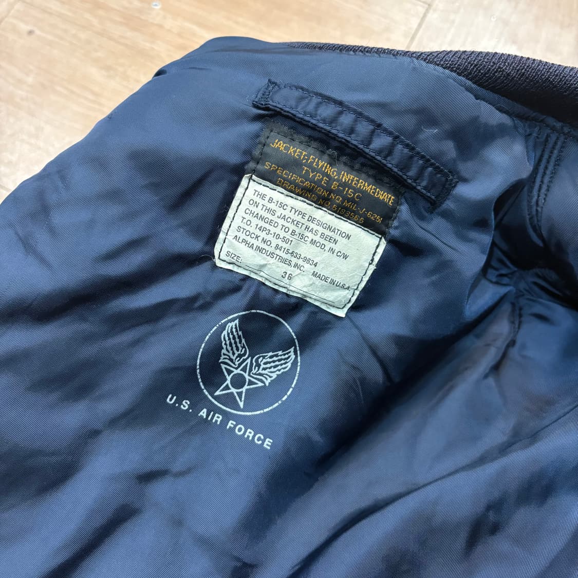 알파인더스트리 네이비 B-15C 플라이트 자켓 상품이미지8