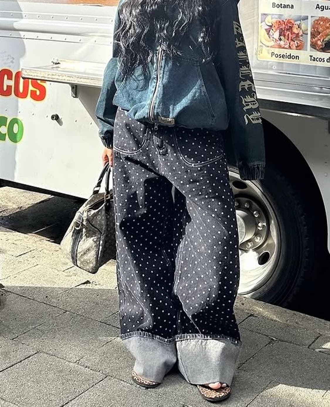 팬시클럽 스트링 도트 롤업팬츠 상품이미지3
