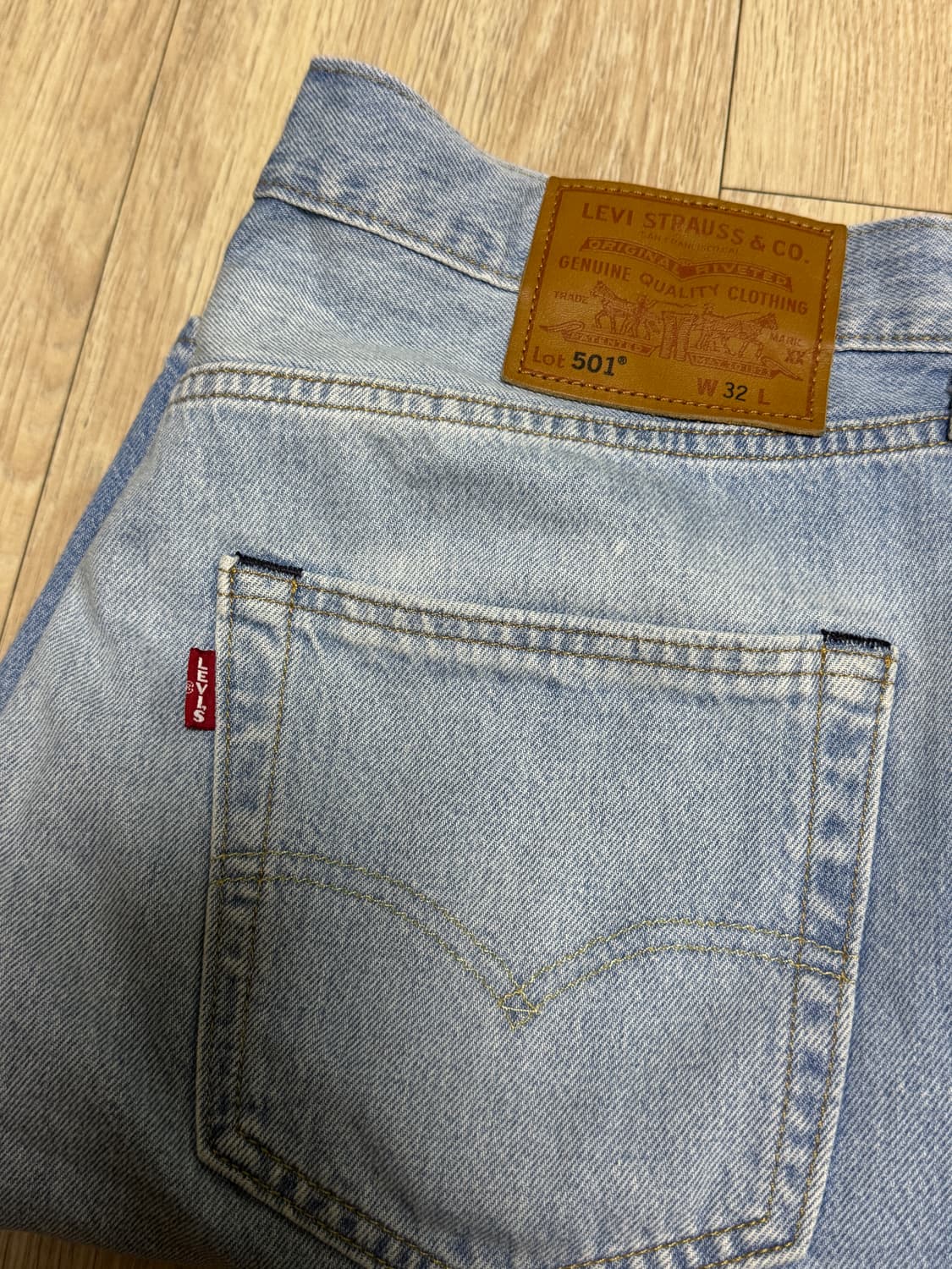 리바이스 501 연청 데님 반바지 W32 상품이미지1