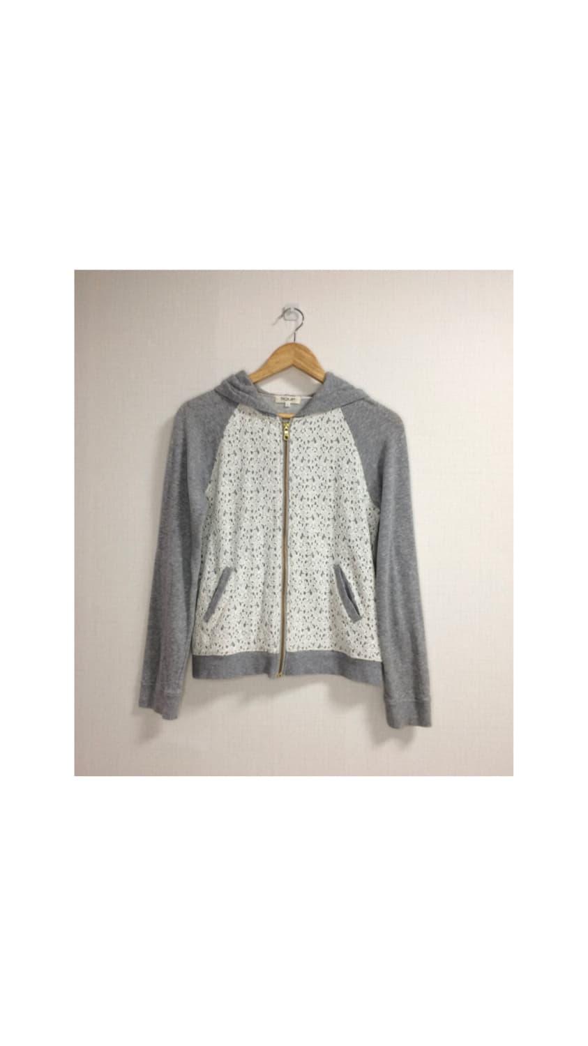 빈티지 그레이 레이스 후드집업 상품이미지1