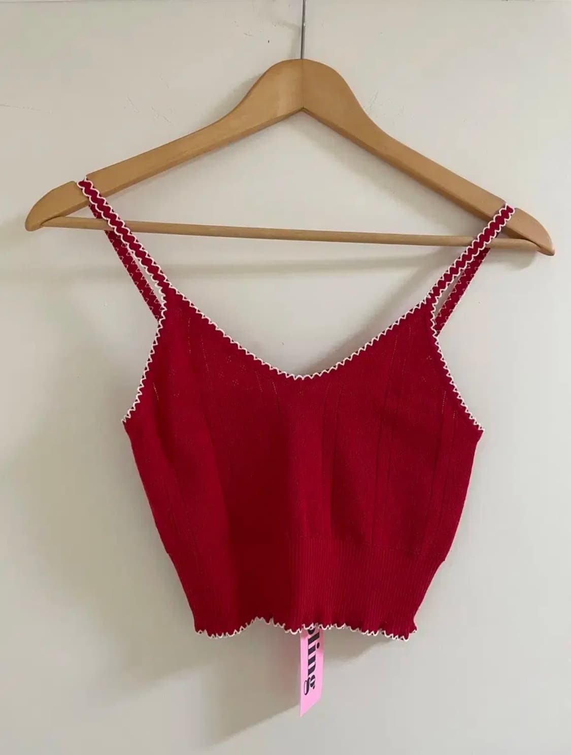 (새상품/택O)마블링 슬리브리스 레드 판매 상품이미지2