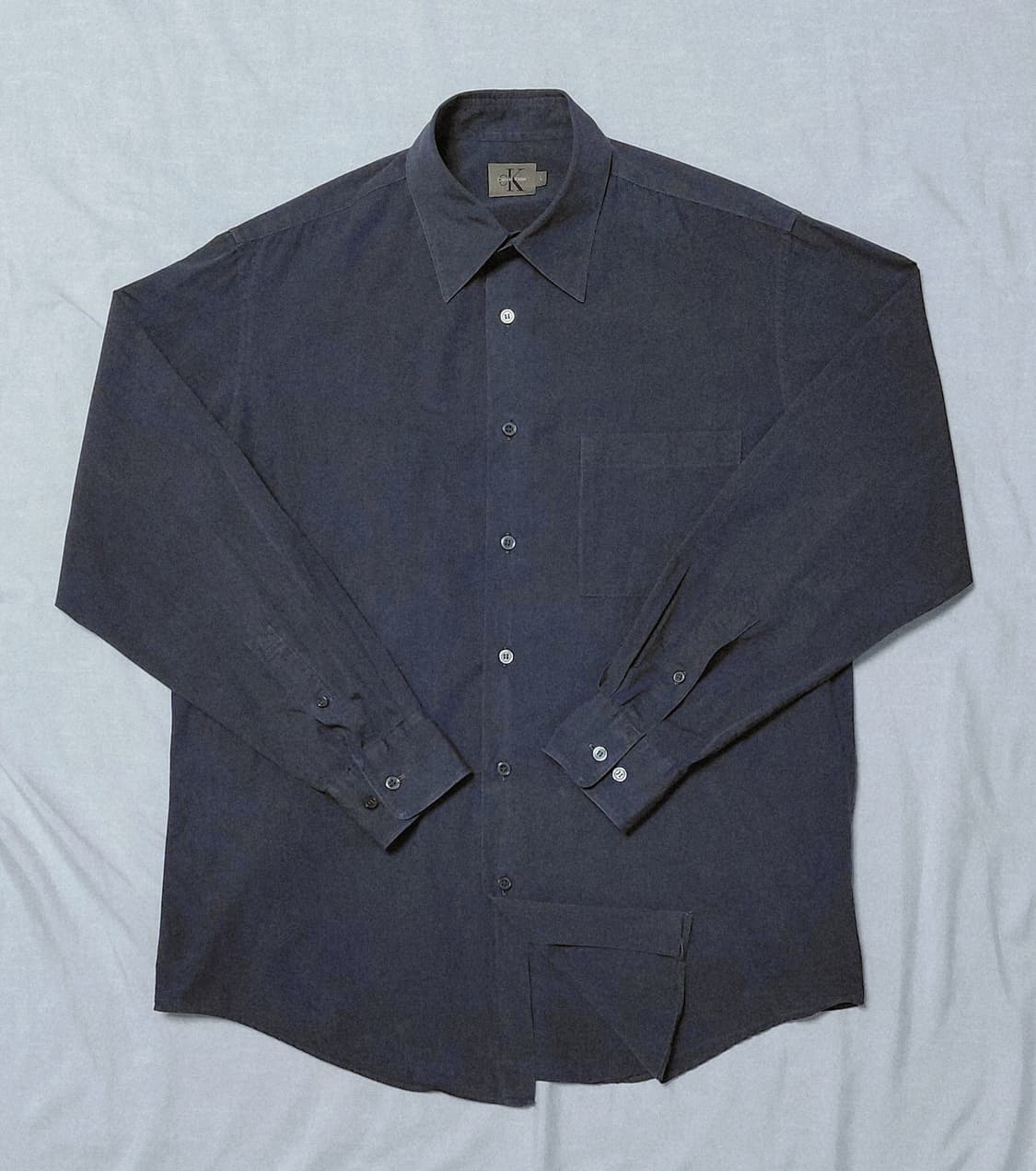 [L] 90s 빈티지 캘빈클라인(CK) 차콜 그레이 코튼 셔츠 상품이미지2