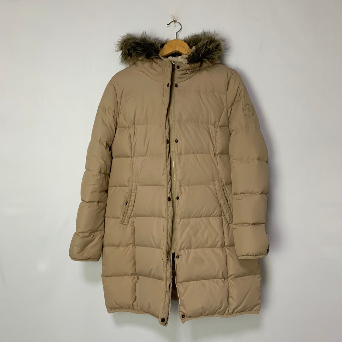 로렌 랄프로렌 후드 퍼 패딩 코트 베이지 여성 L 폴로여성 상품이미지1