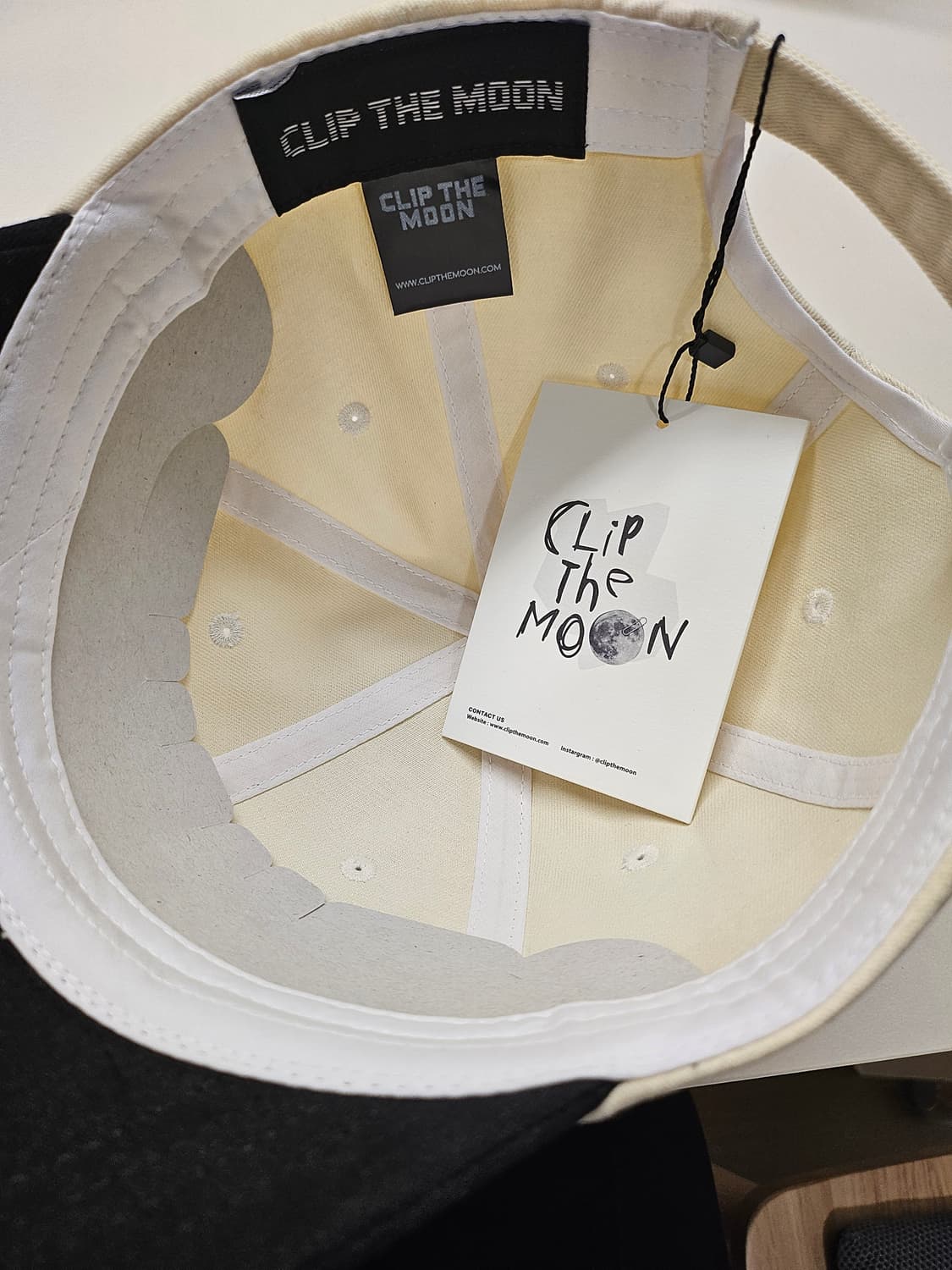 클립더문(CLip The MOON) 볼캡 모자 투톤 아이보리 블랙 상품이미지4