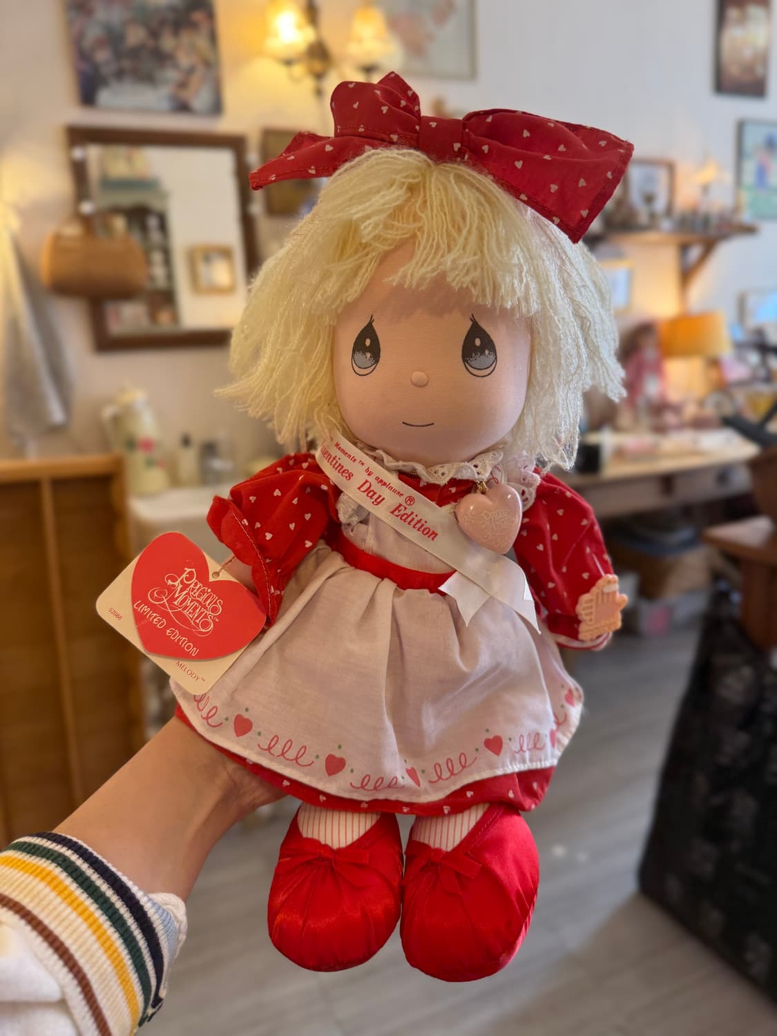 미국빈티지 프리셔스모먼트 봉제인형/레드원피스 상품이미지1